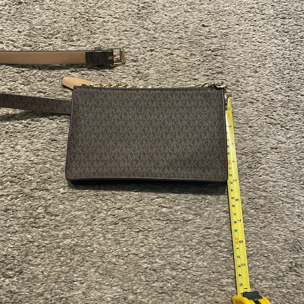 Designer-Style Brown Crossbody Bag with Gold Chain